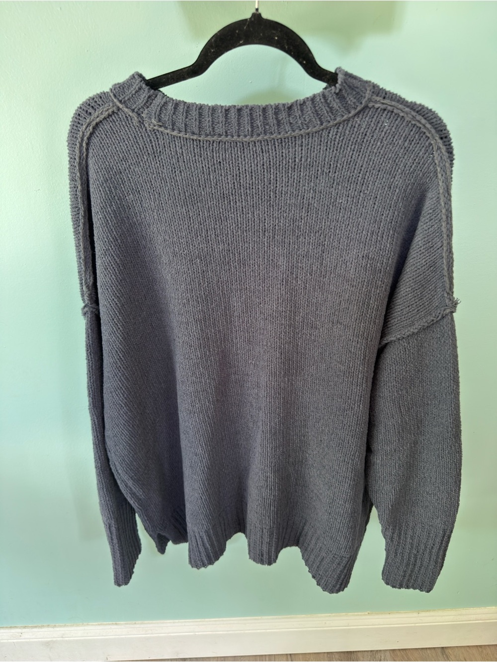 Terra & Sky Classic Crewneck Women's Sweater in Slate Gray Size 1X - Picture 7 of 10